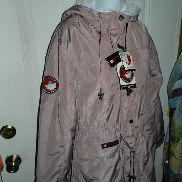 Canada Weather Gear Fur Lined Hooded Parka Jacket Burgundy - Picture 3 of 16